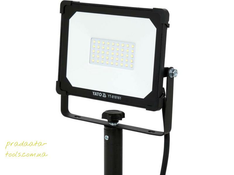 Прожектор з SMD-діодним випромін YATO: 30 Вт, 230 В,2850 Lm, на штативі h=0.6-1.22 м, кабель- 2м [6] YT-818161 фото
